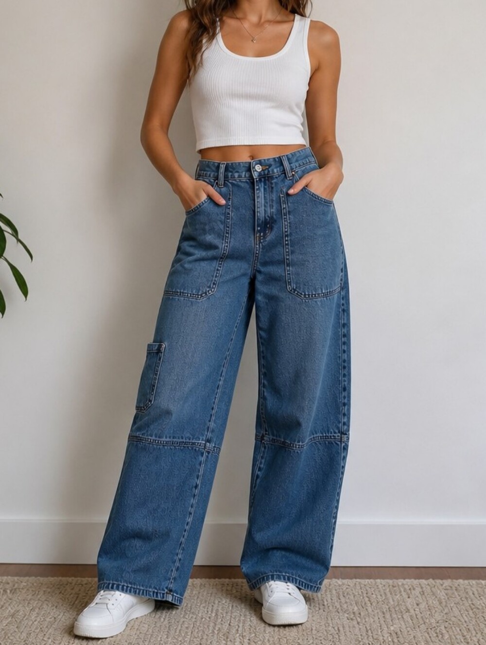 Celebrity Pink Gardener Wide-Leg Denim Jeans